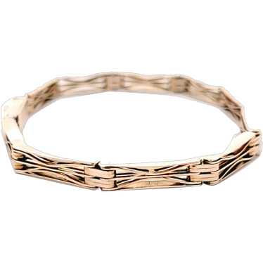 Retro Era Fancy Gate Link Bracelet in 9kt Rose Go… - image 1