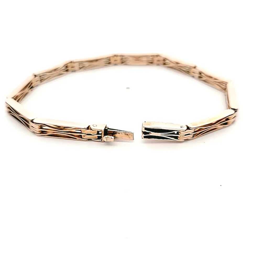 Retro Era Fancy Gate Link Bracelet in 9kt Rose Go… - image 3