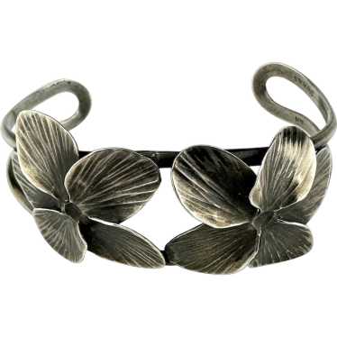 Stuart Nye Hand Wrought Sterling Pansy Bracelet