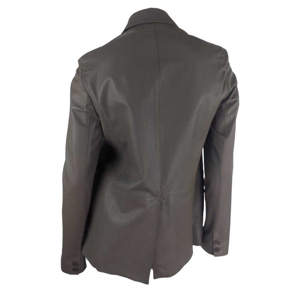 Non Signé / Unsigned Leather blazer - image 2