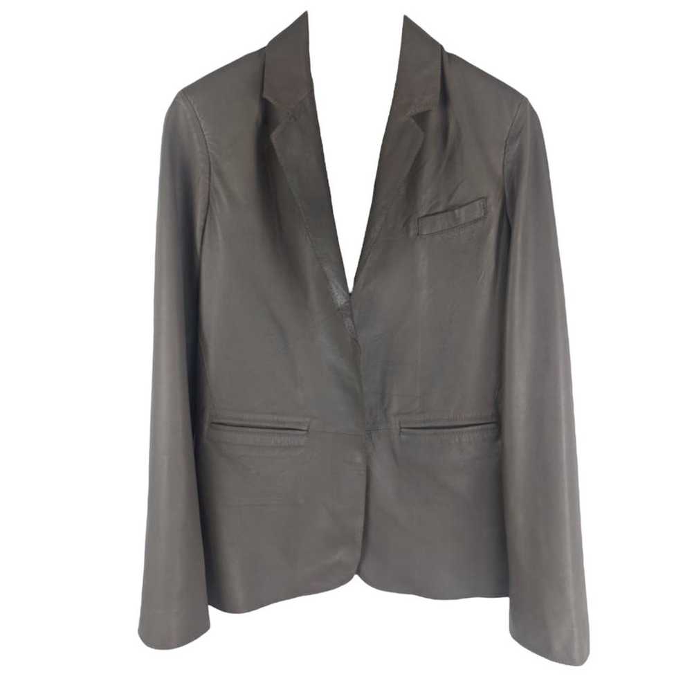 Non Signé / Unsigned Leather blazer - image 3