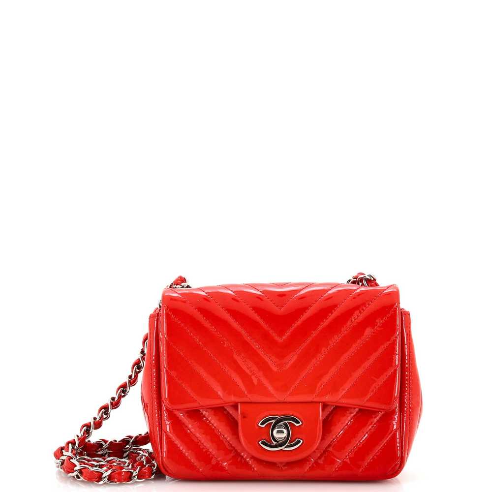 CHANEL Square Classic Single Flap Bag Chevron Pat… - image 1