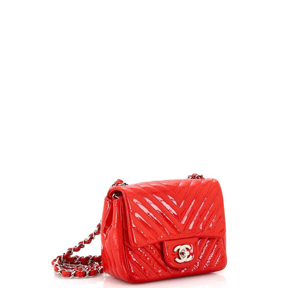 CHANEL Square Classic Single Flap Bag Chevron Pat… - image 2