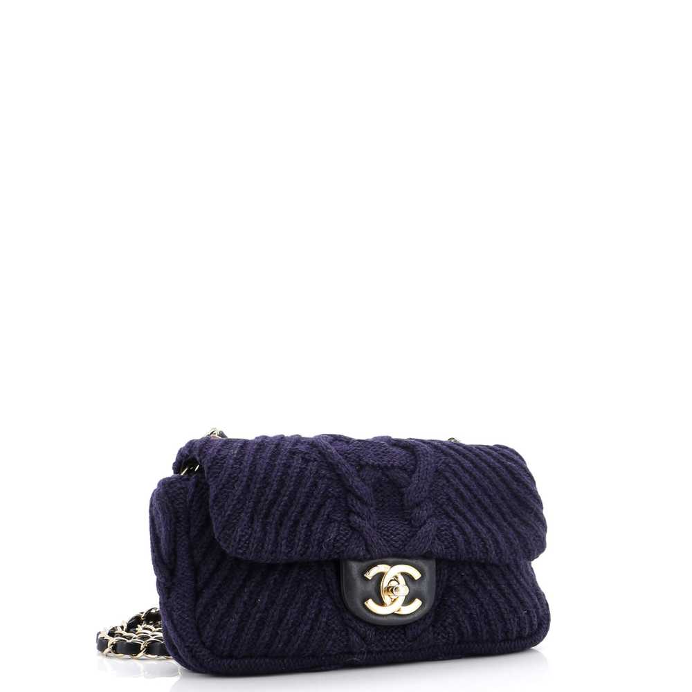 CHANEL Paris-Hamburg Flap Bag Cable Knit Fabric w… - image 3