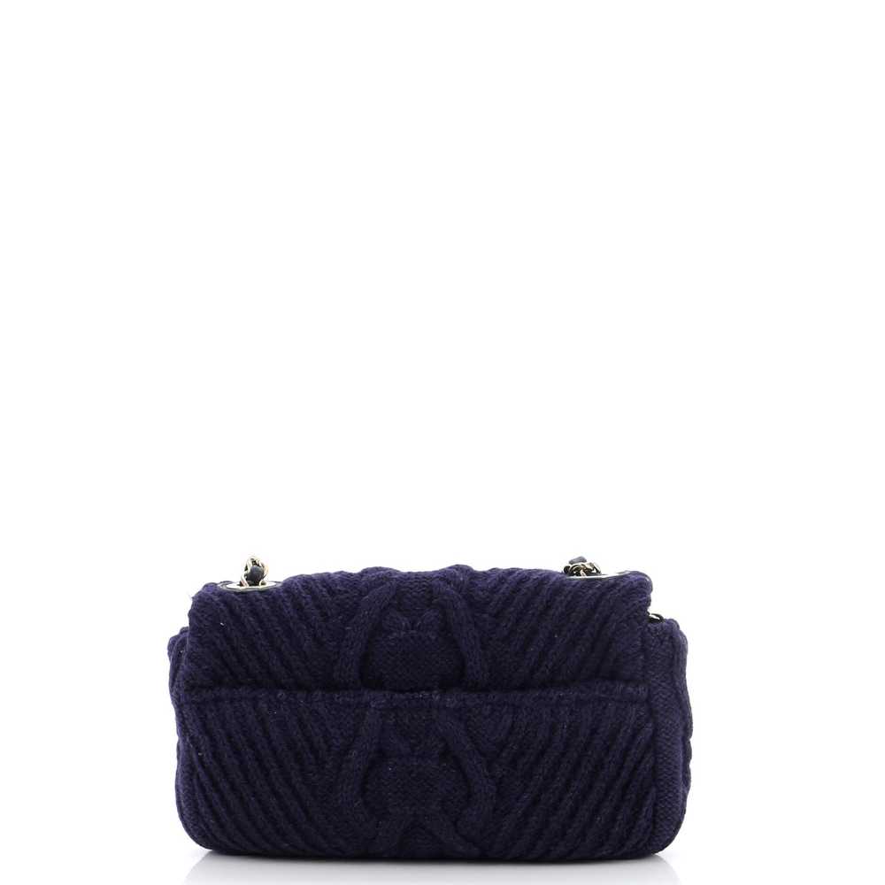 CHANEL Paris-Hamburg Flap Bag Cable Knit Fabric w… - image 4