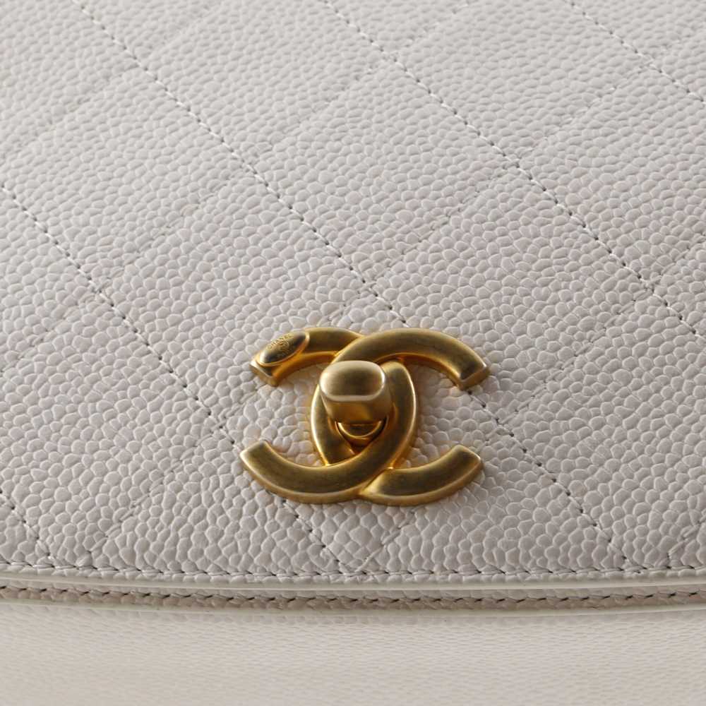 CHANEL CC Turn Lock Full Flap Bag Quilted Caviar … - image 7