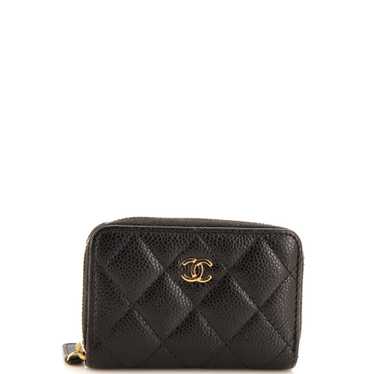 CHANEL CC Zip Coin Purse Quilted Caviar Small