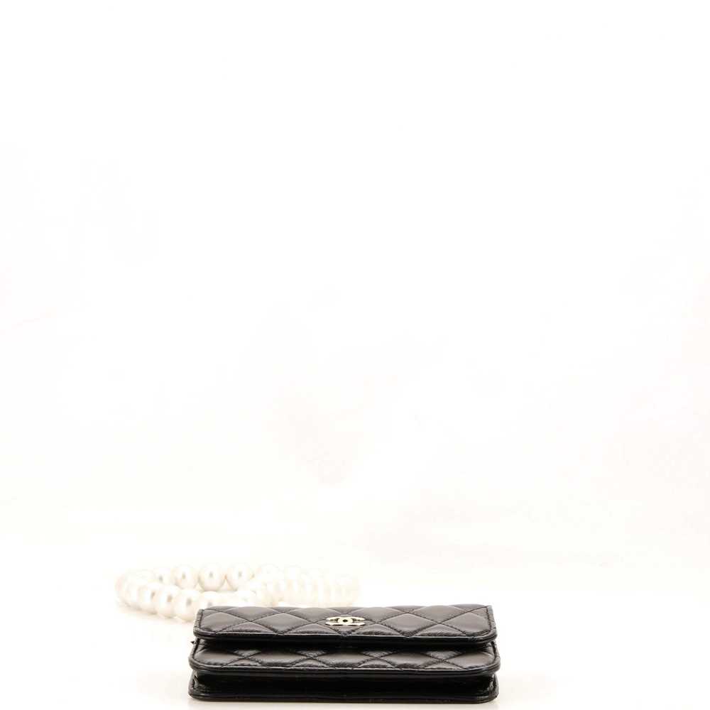 CHANEL Pearl Strap Clutch with Chain Quilted Calf… - image 4