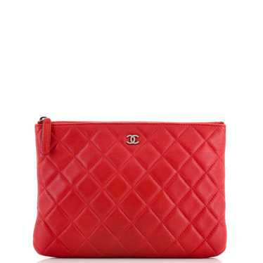 CHANEL O Case Clutch Quilted Lambskin Small