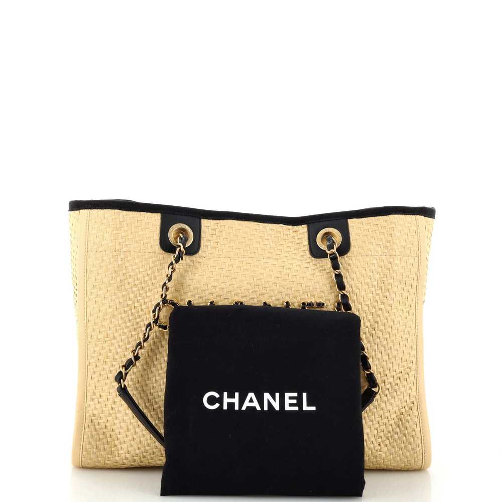 CHANEL Deauville Tote Straw with Chain Detail Sma… - image 2