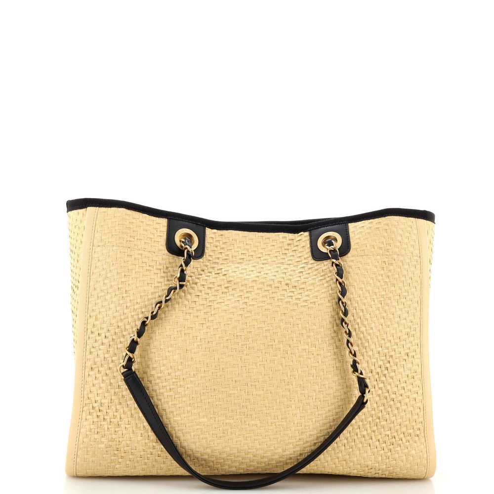 CHANEL Deauville Tote Straw with Chain Detail Sma… - image 4