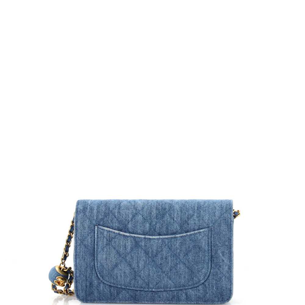 CHANEL Pearl Crush Wallet on Chain Quilted Denim - image 3