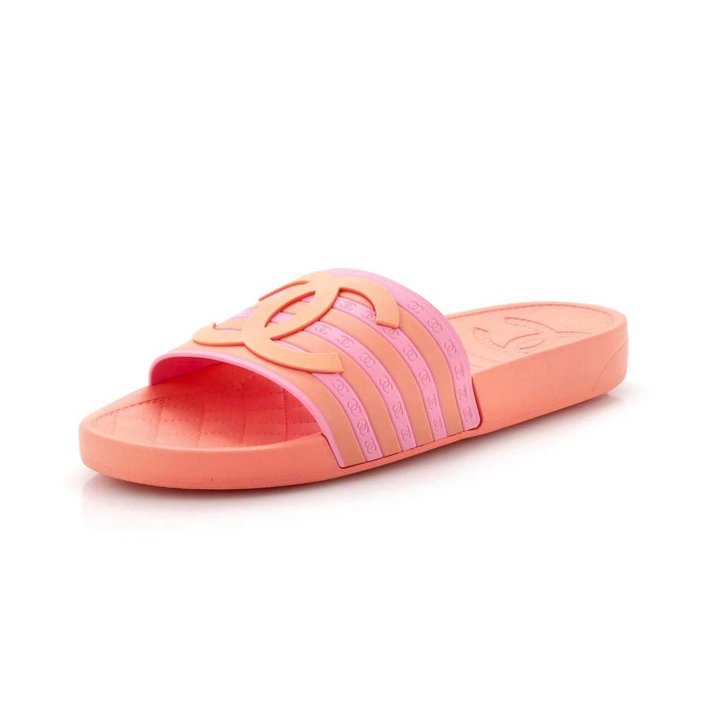 CHANEL Women's CC Flat Slide Sandals Rubber - image 1