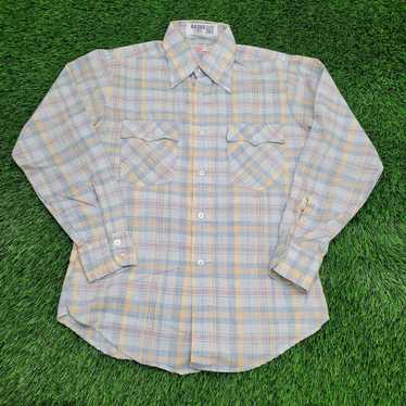 Levi's Vintage 70s LEVIS Casual Plaid Shirt Mediu… - image 1