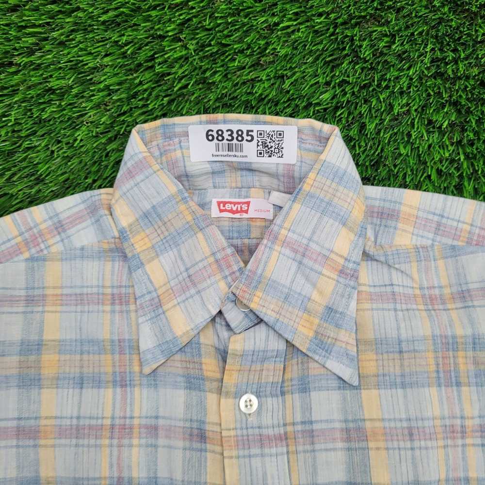 Levi's Vintage 70s LEVIS Casual Plaid Shirt Mediu… - image 9