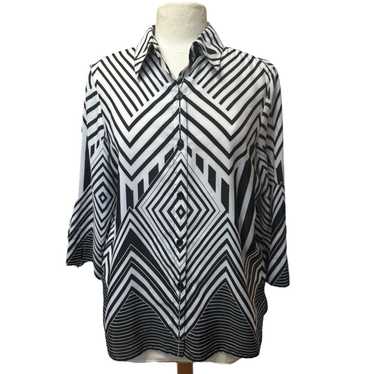 Vintage Alfred Dunner Abstract Button Up Ladies B… - image 1