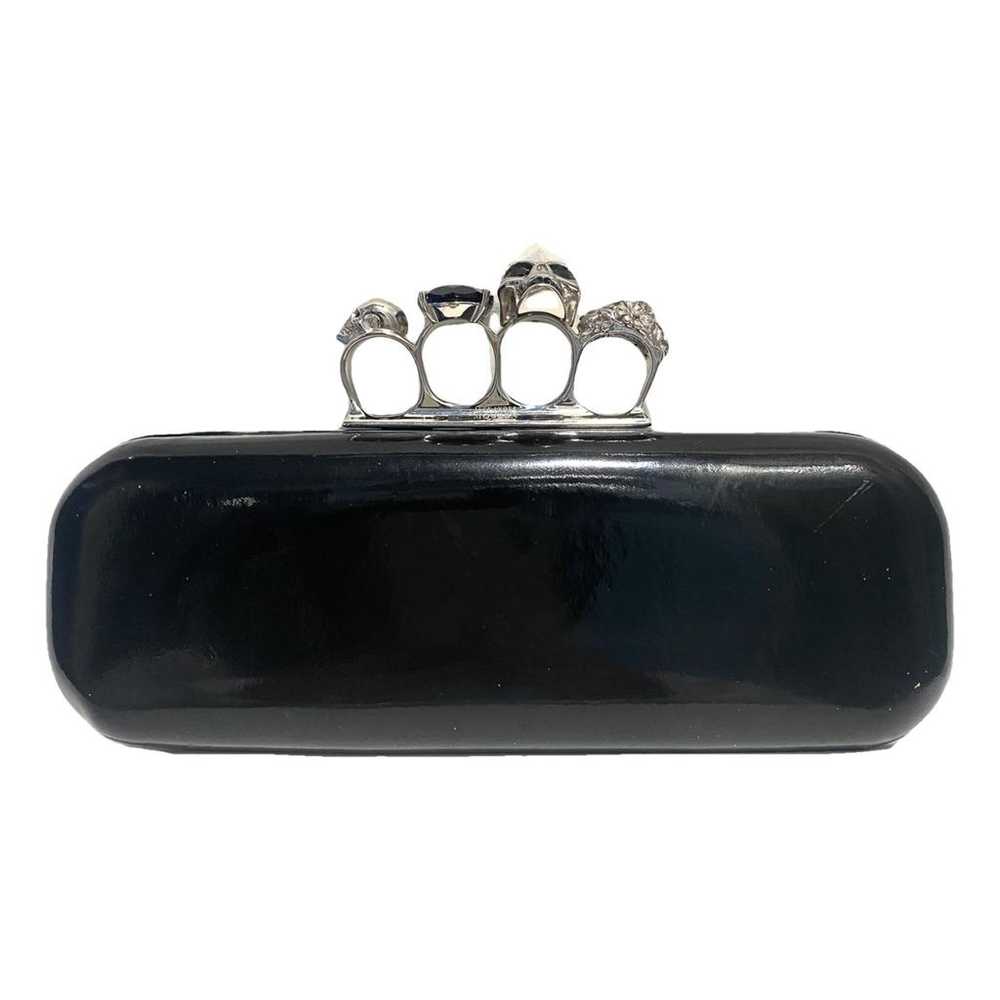 Alexander McQueen Knuckle patent leather clutch b… - image 1