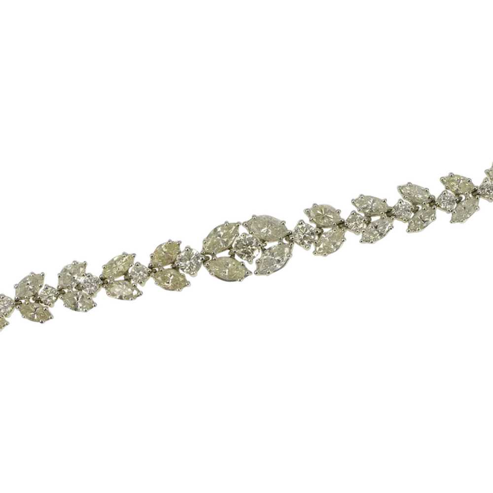 18K Over 14 Ctw Marquise Graduated Diamond Bracel… - image 1