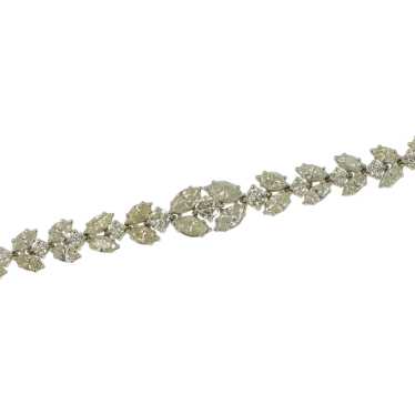 18K Over 14 Ctw Marquise Graduated Diamond Bracel… - image 1