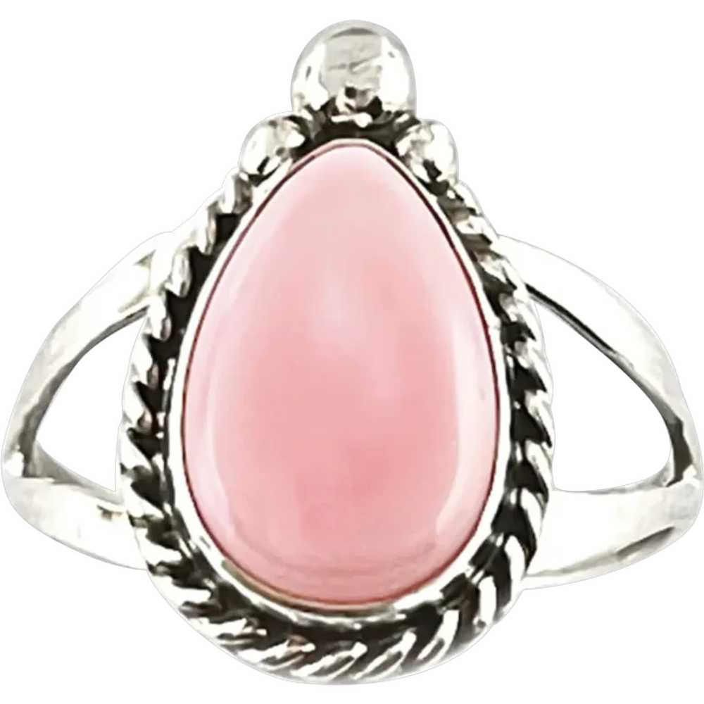 Navajo Pink Conch Ring Size 10 Sterling Silver J.… - image 1