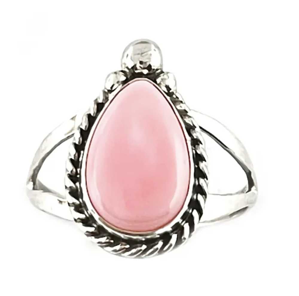 Navajo Pink Conch Ring Size 10 Sterling Silver J.… - image 2