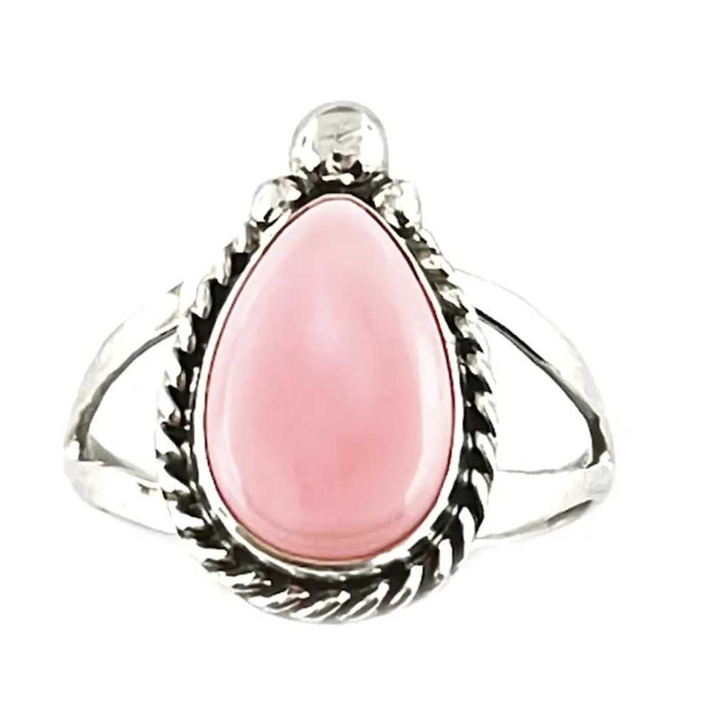 Navajo Pink Conch Ring Size 10 Sterling Silver J.… - image 3