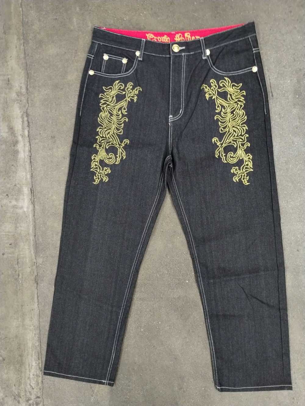 Japanese Brand Crown Holder Y2K Embroidered Denim - image 1