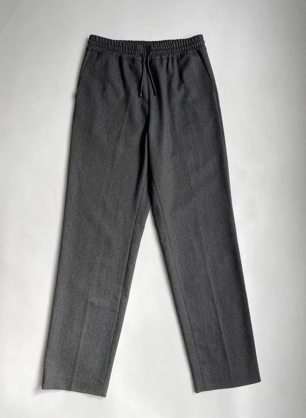 Dries Van Noten Wide Leg Herringbone Wool Trousers - image 1