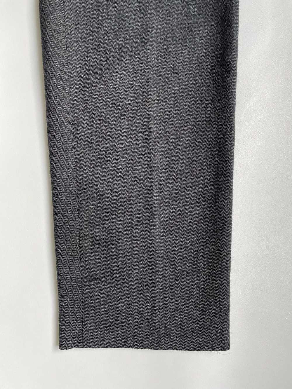 Dries Van Noten Wide Leg Herringbone Wool Trousers - image 6