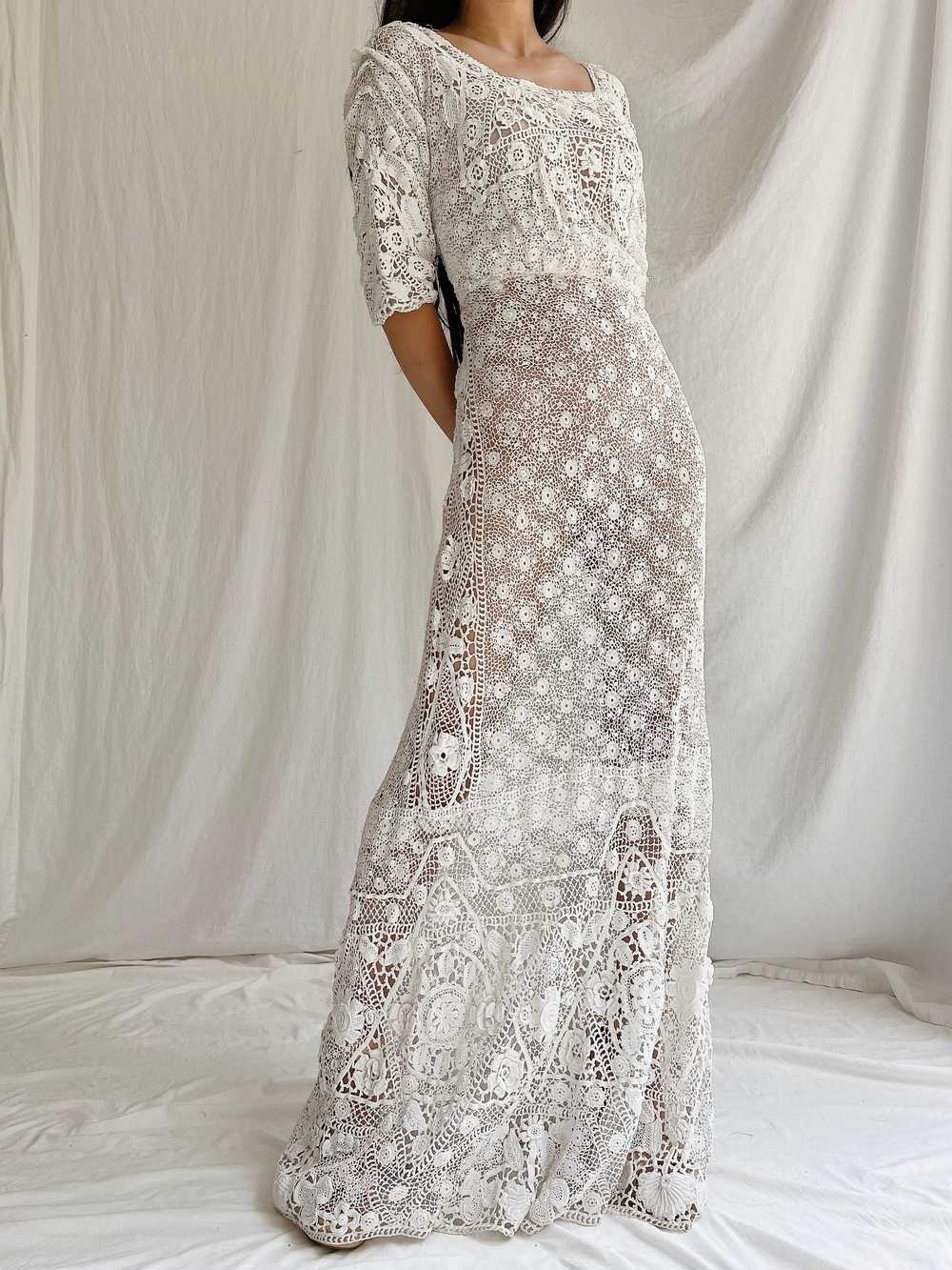 Antique Irish Lace Gown - S - image 7