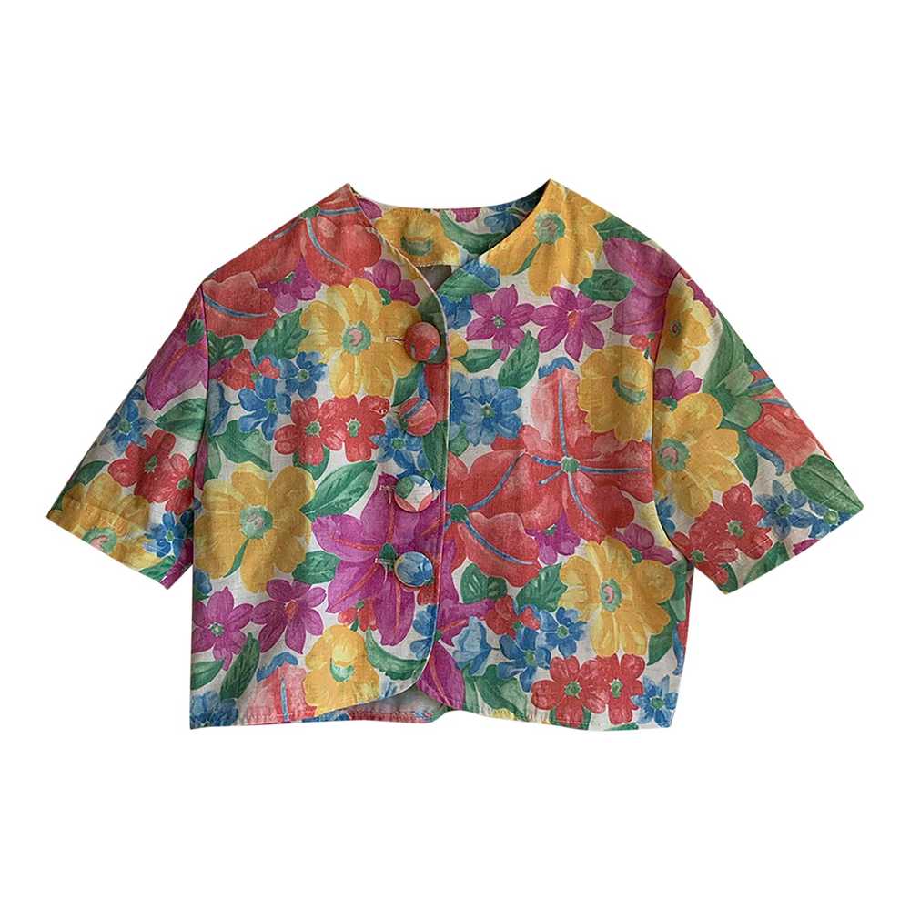 Veste courte à fleurs - image 1