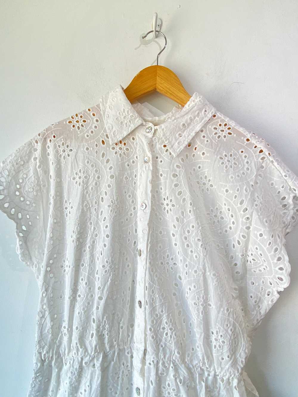 Natalie Martin White Eyelet Lace Dress - image 2