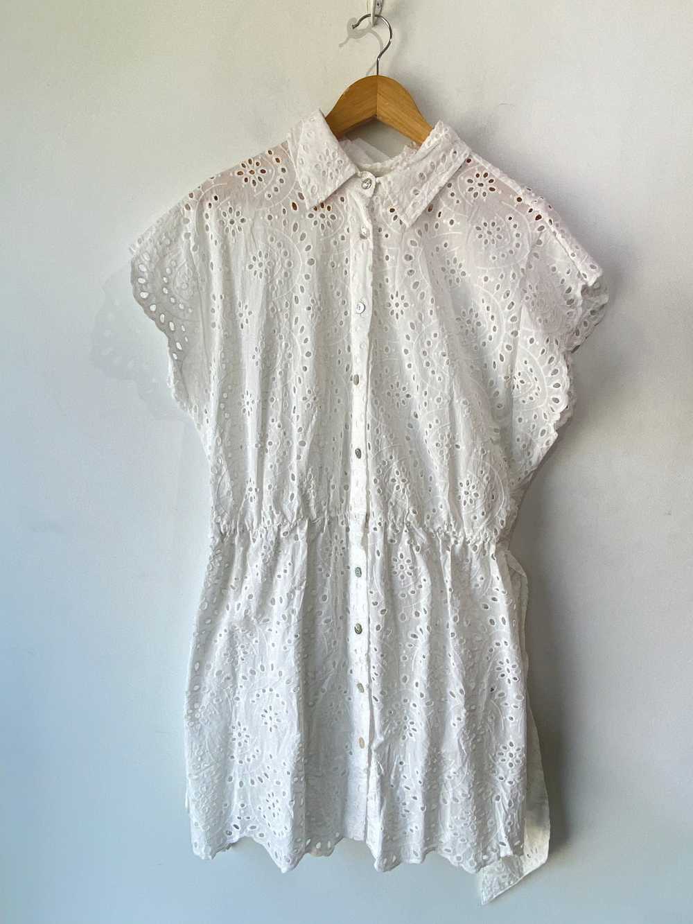 Natalie Martin White Eyelet Lace Dress - image 3