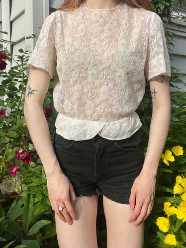 Vintage Antique 1930’s Sage Lace Blouse newest