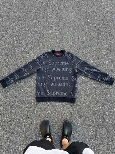 Supreme Jacquard Logo Crewneck Supreme Sweater Supreme Logo