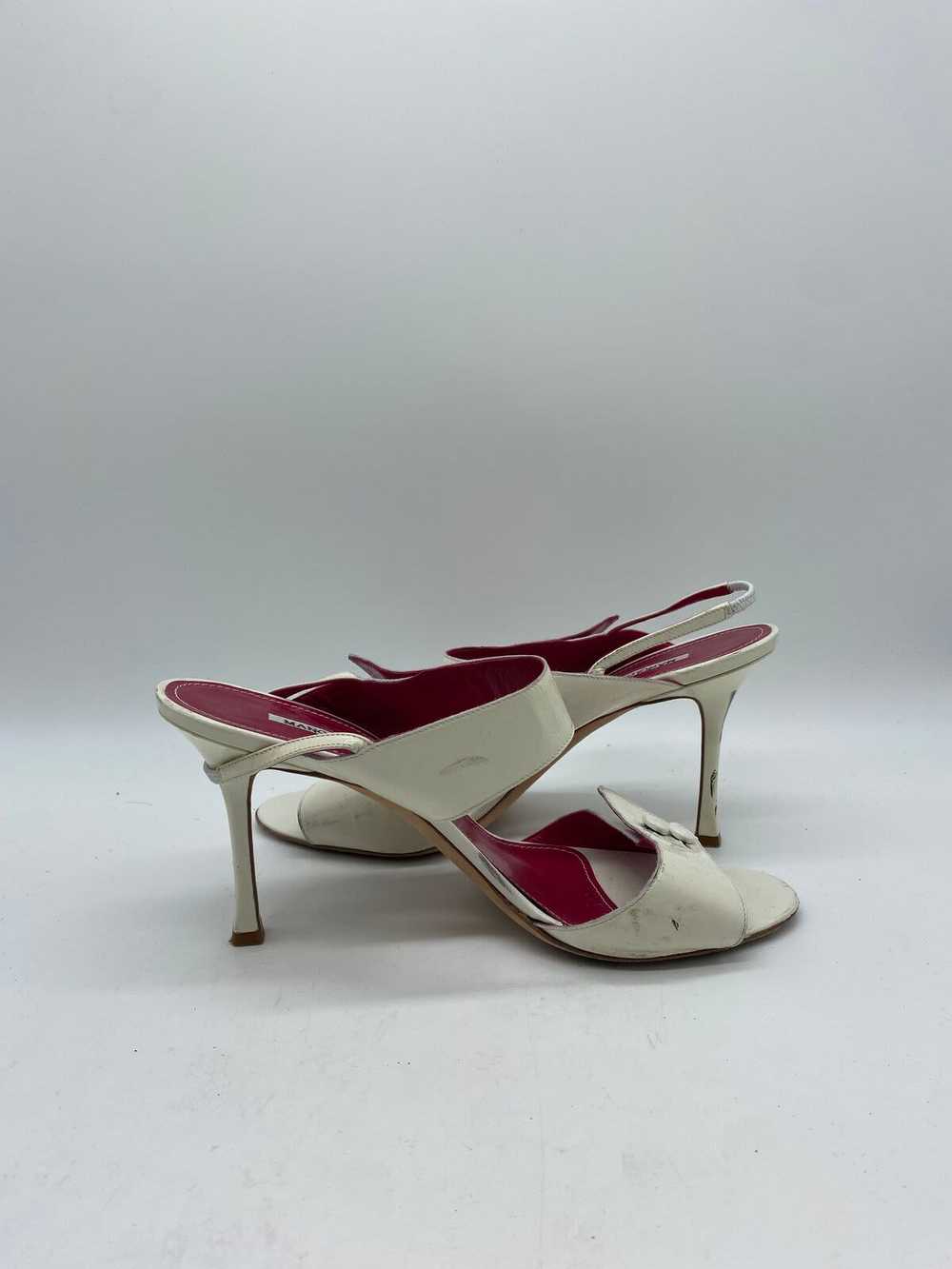 Manolo Blahnik White Pump Heel Women 9.5 - image 3