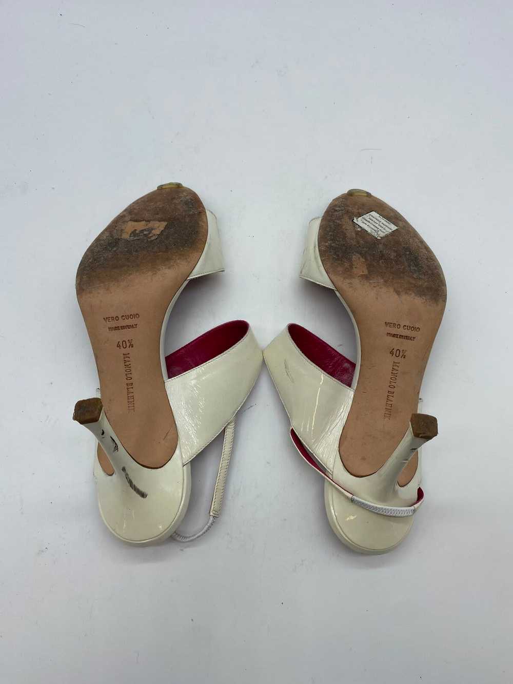 Manolo Blahnik White Pump Heel Women 9.5 - image 5