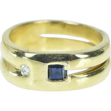 18K Manfredi Princess Sapphire Diamond Statement … - image 1