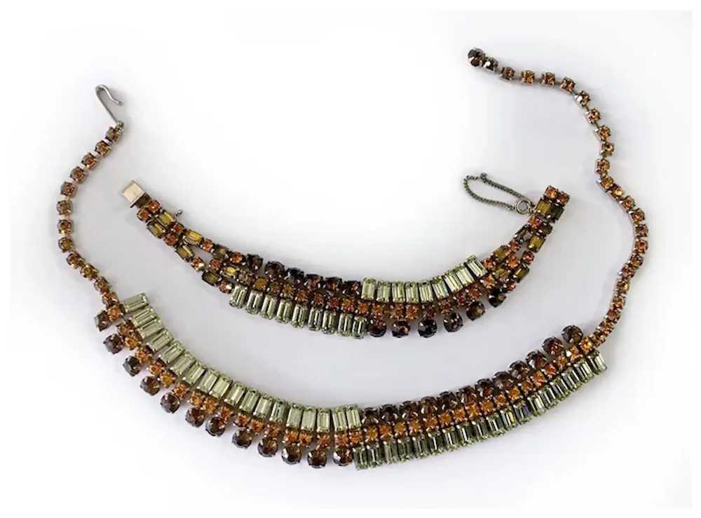 Art Deco-Style Baguette Crystal Necklace & Bracel… - image 2
