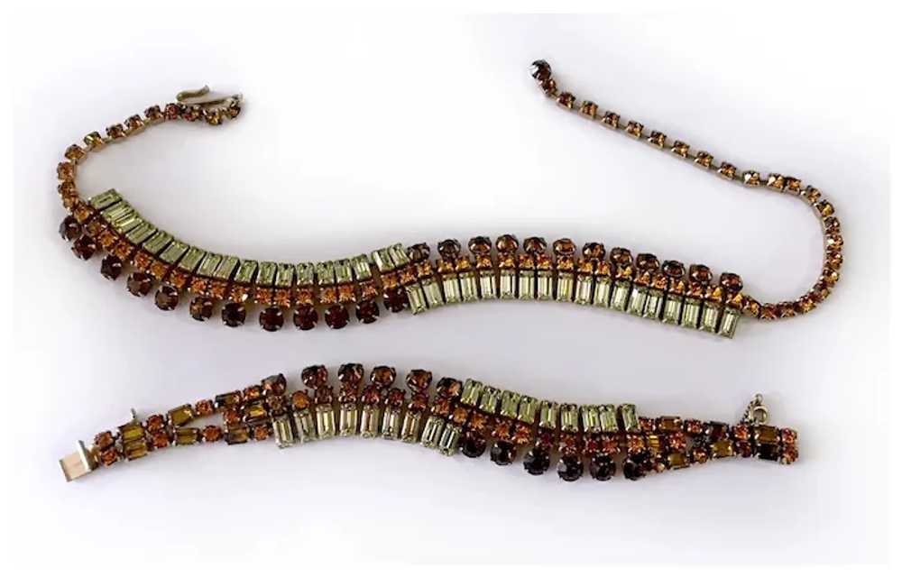 Art Deco-Style Baguette Crystal Necklace & Bracel… - image 3