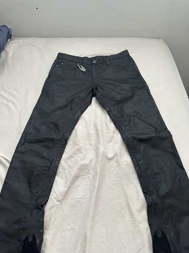 LOSTSHDWS Waxed sun logo denim black