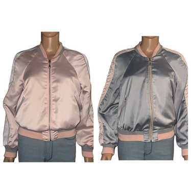 Bebe Vintage Y2K Bebe reversible satin bomber jack