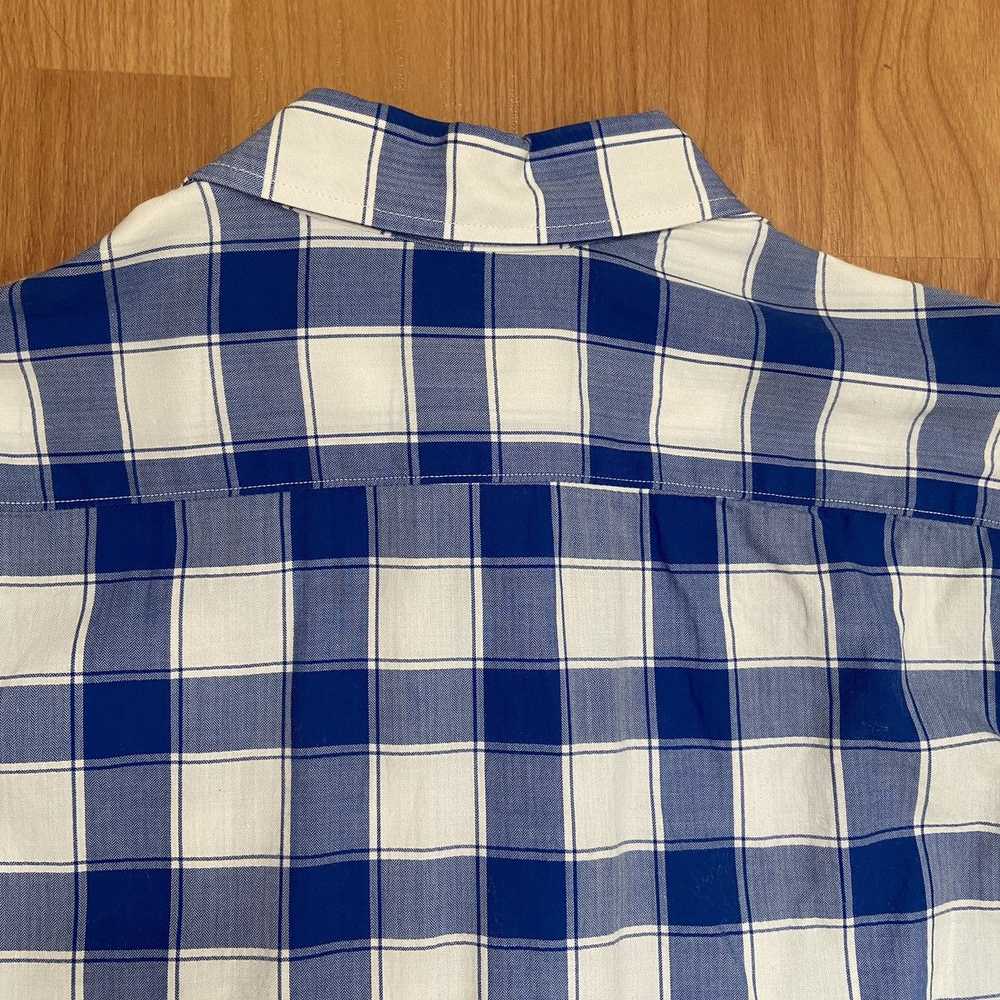 H&M H&M Men’s Checkered Blue Button Up Shirt Size… - image 5