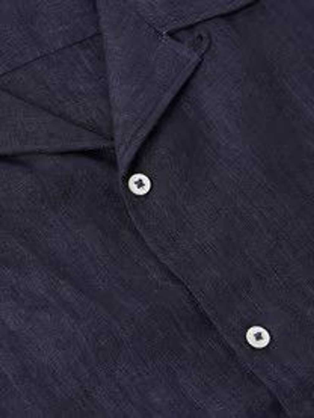 De Bonne Facture Navy linen camp collar shirt - image 1