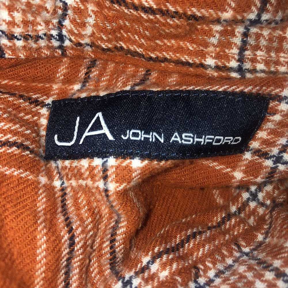 John Ashford Orange And Navy Blue Flannel - image 3