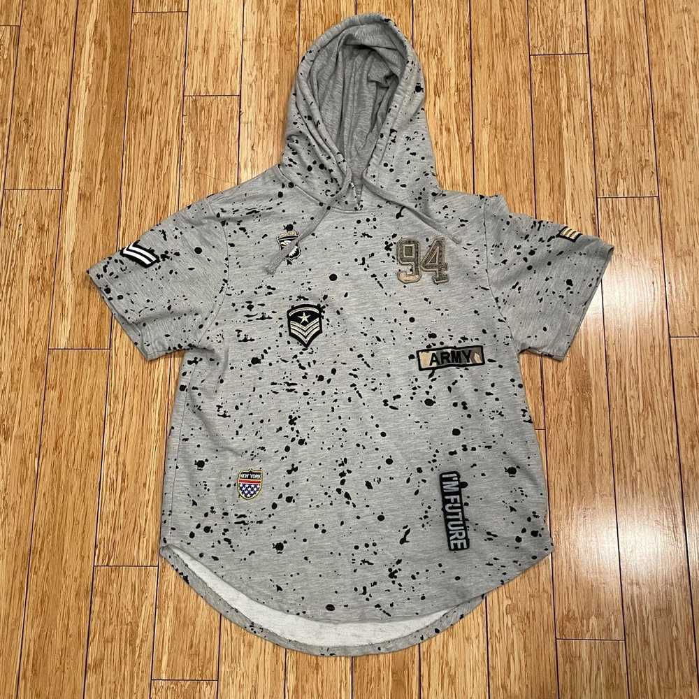 Blank Encrypted Supply Company Grey Army Short Sl… - image 1