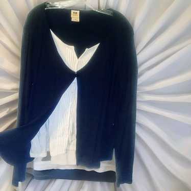 Tuxedo Blouse by Faded Glory 1990s       Size XL - image 1