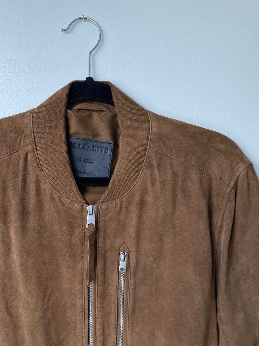 Allsaints Brown suede bomber jacket - image 2