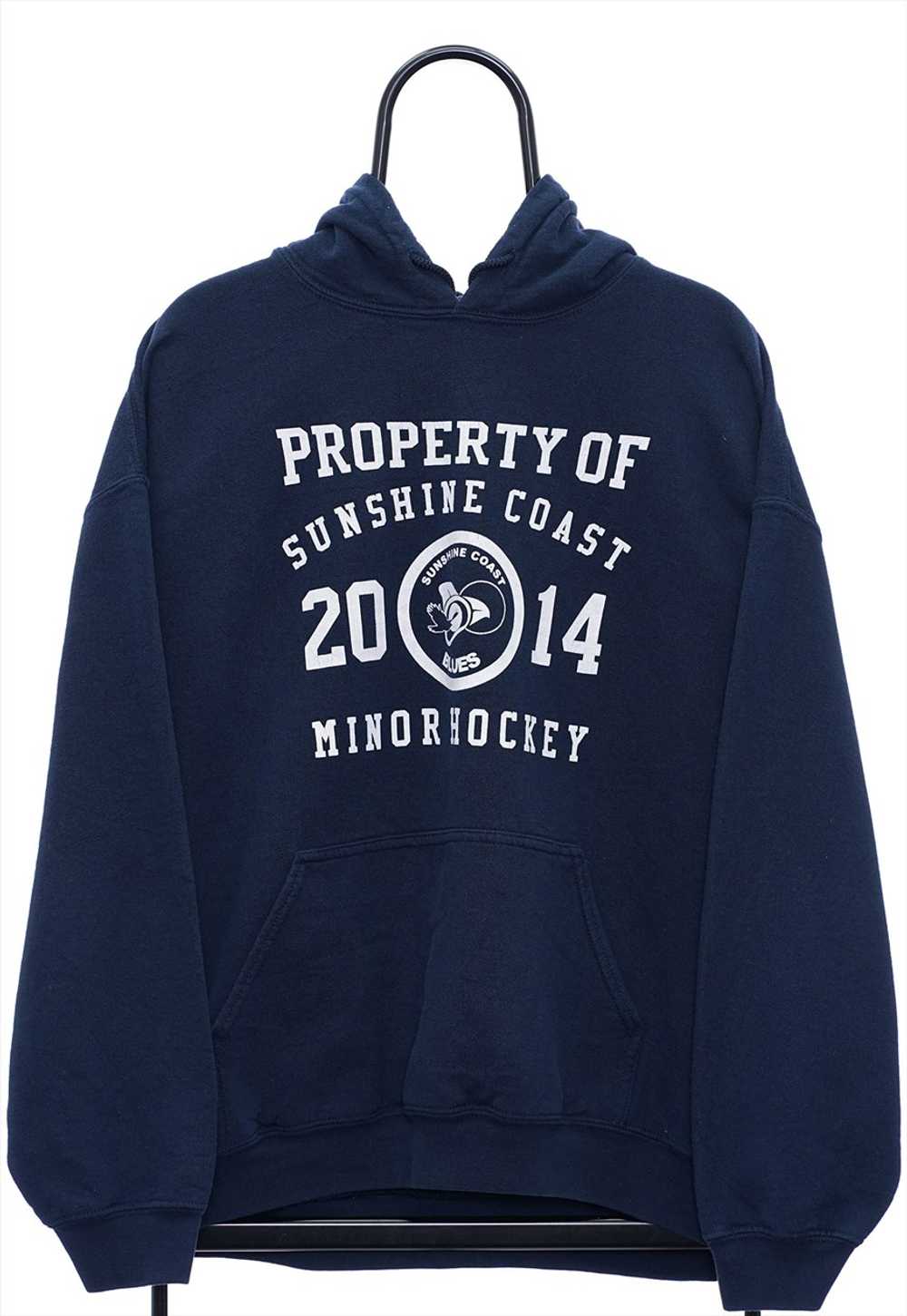 Retro Sunshine Coast Graphic Navy Hoodie Mens - image 1