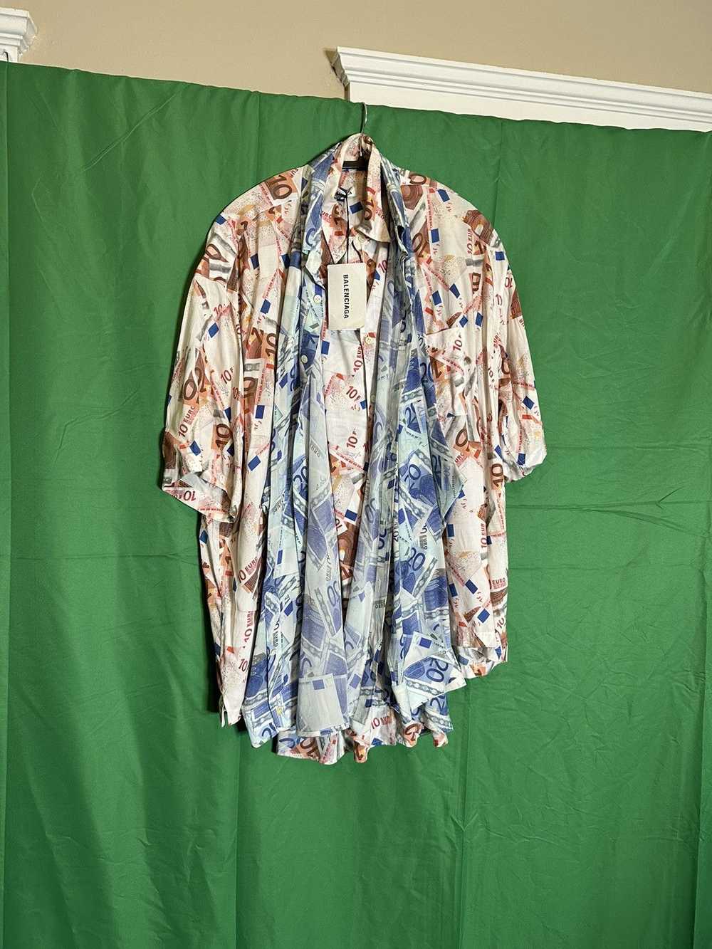 Balenciaga Silk hybrid euro print double shirt NWT - image 1